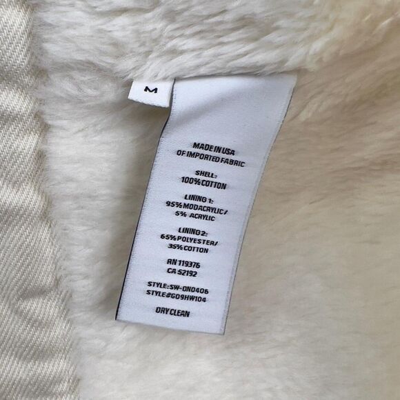 Helmut Lang Trucker Denim Vest in Ivory w/ Faux Fur Lining Women's Medium - Picture 6 of 6